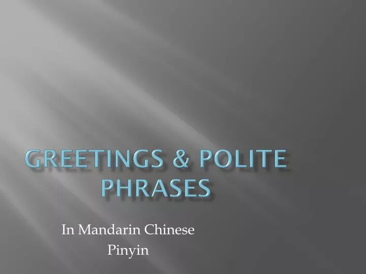 greetings polite phrases