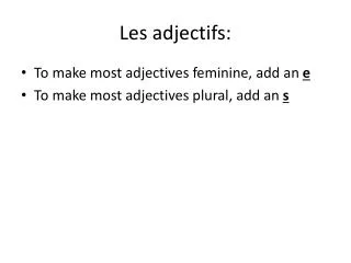 les adjectifs
