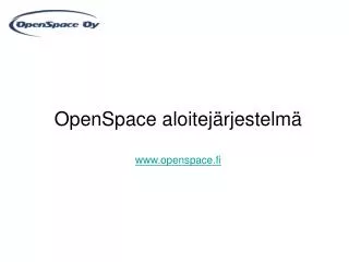 openspace aloitej rjestelm www openspace fi