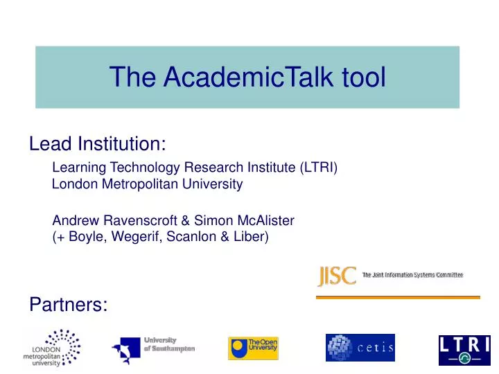 the academictalk tool