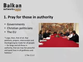 1. Pray for those in authority