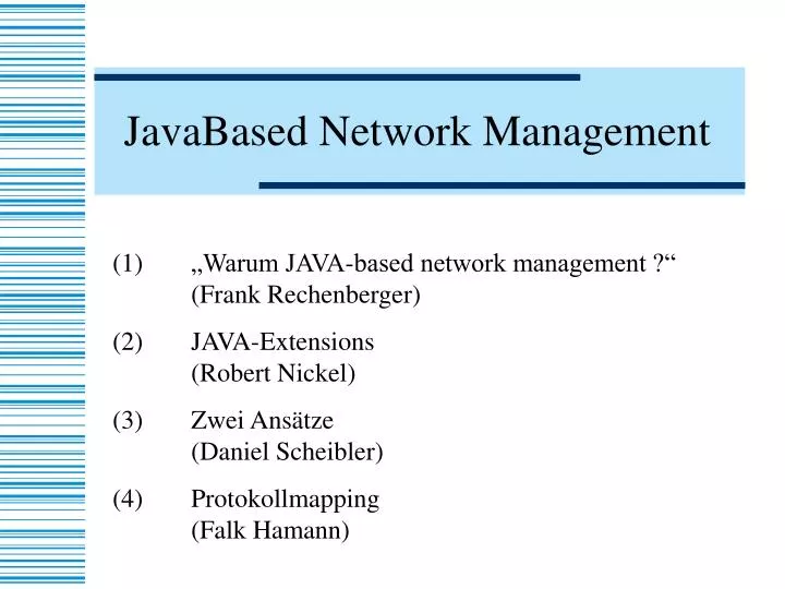 javabased network management