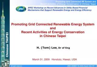 Promoting Grid Connected Renewable Energy System and Recent Activities of Energy Conservation