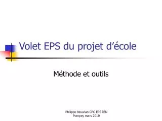 volet eps du projet d cole