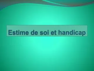 estime de soi et handicap