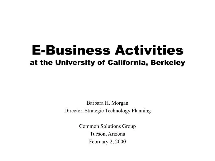 e business activities at the university of california berkeley