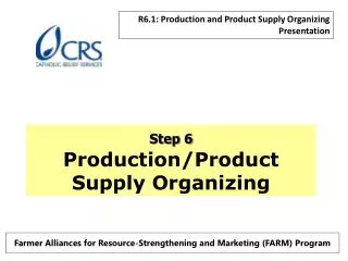 Step 6 Production/Product Supply Organizing