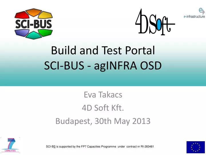 build and test portal sci bus aginfra osd