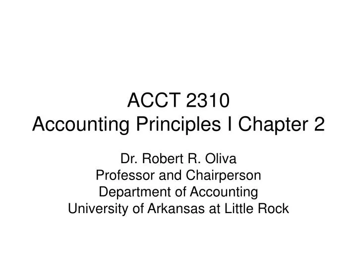 acct 2310 accounting principles i chapter 2