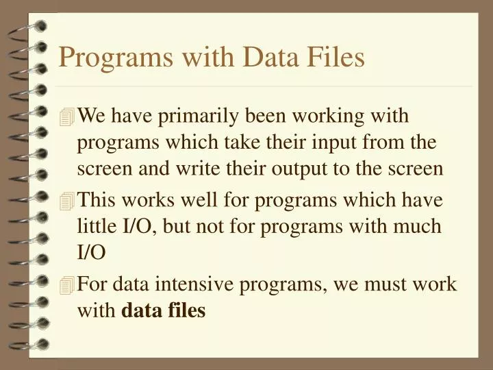 programs with data files