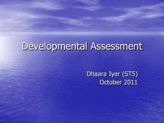 Developmental Assessment