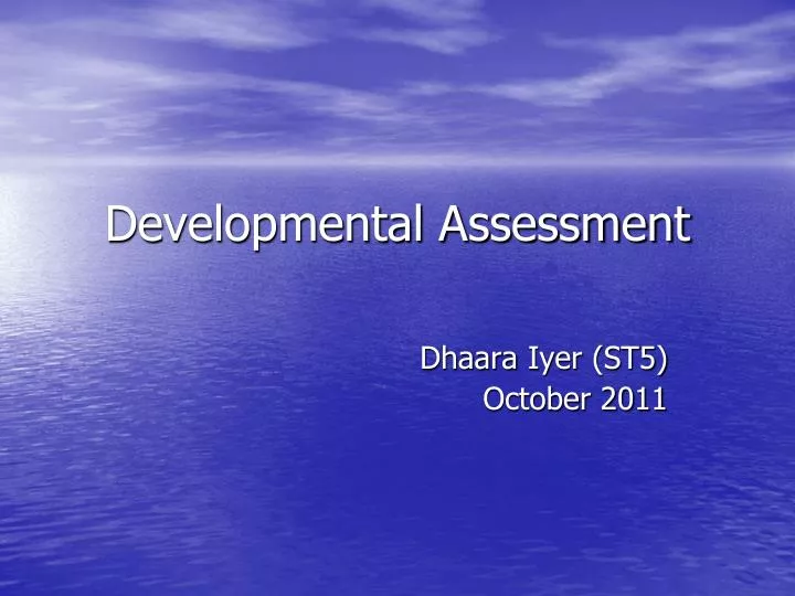 developmental assessment