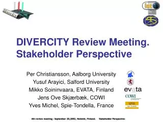DIVERCITY Review Meeting. Stakeholder Perspective