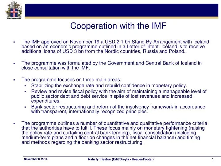 cooperation with the imf