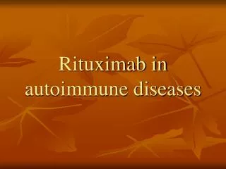 rituximab in autoimmune diseases