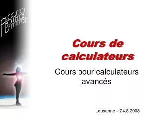 Cours de calculateurs