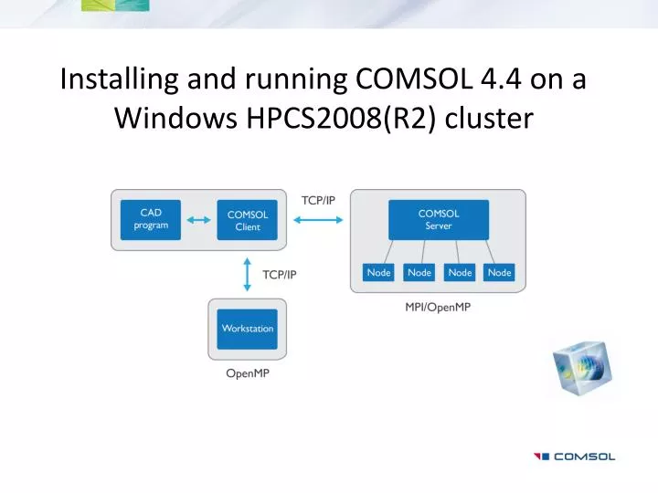 installing and running comsol 4 4 on a windows hpcs2008 r2 cluster
