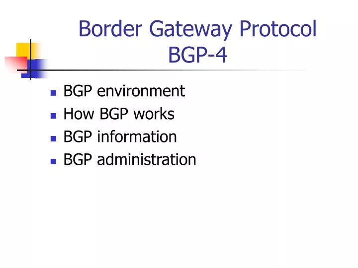 border gateway protocol bgp 4