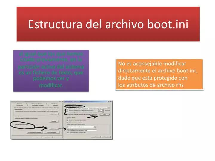 estructura del archivo boot ini