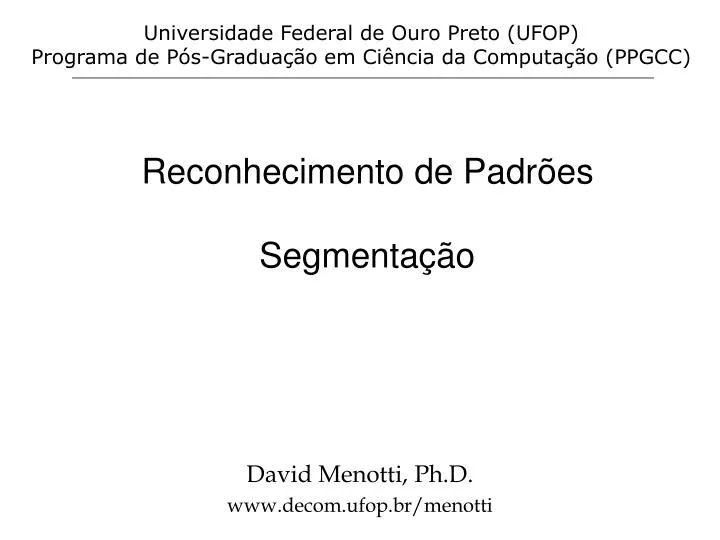 reconhecimento de padr es segmenta o