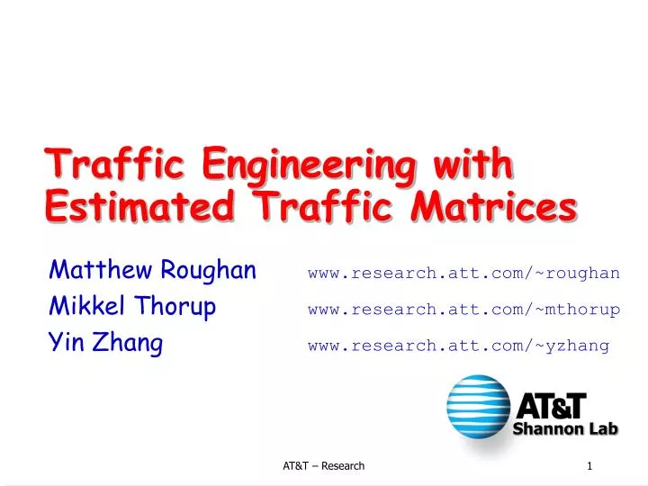 traffic engineering with estimated traffic matrices