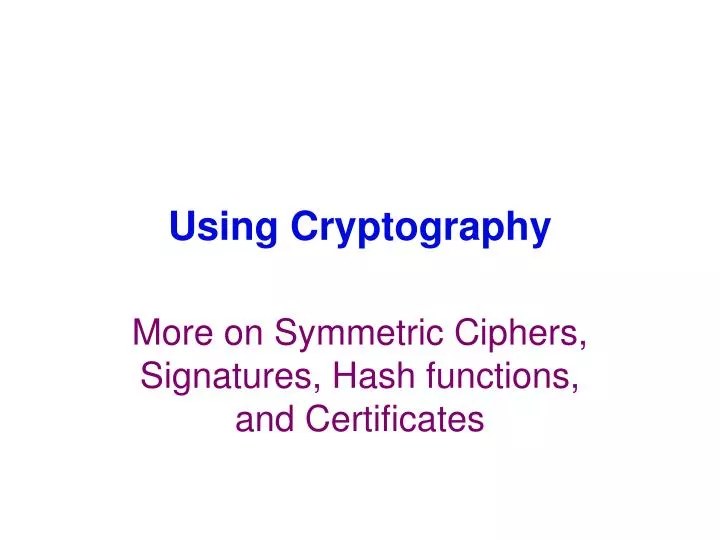 using cryptography