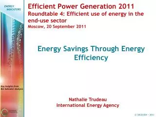 Energy Savings Through Energy Efficiency