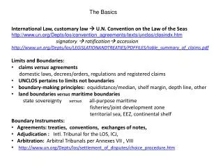 International Law, customary law ? U.N. Convention on the Law of the Seas