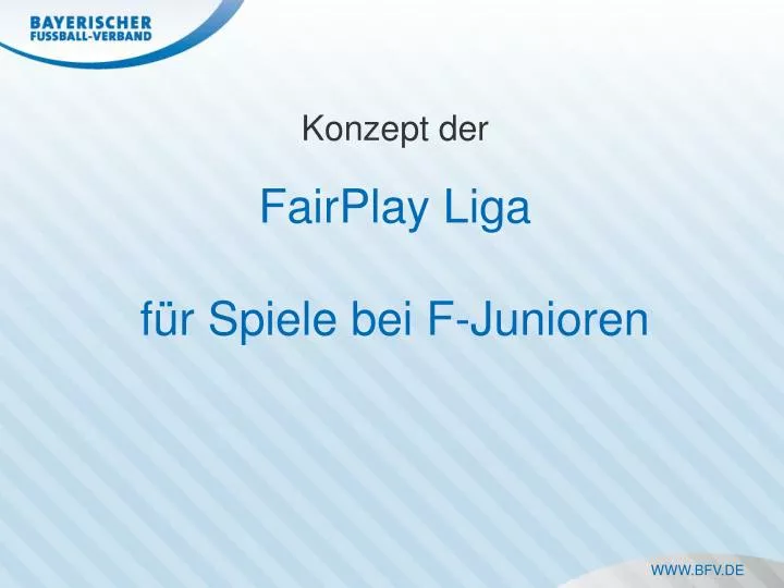 konzept der fairplay liga f r spiele bei f junioren