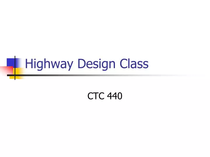 highway design class
