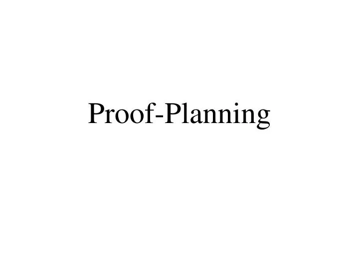 proof planning