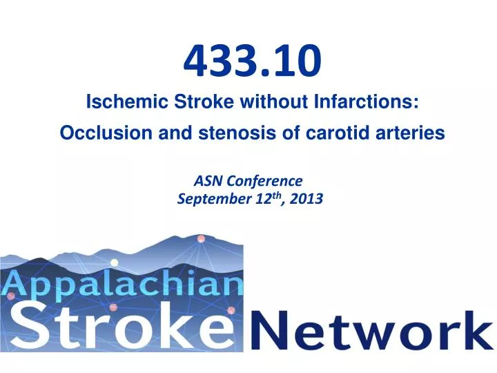 433 10 ischemic stroke without infarctions occlusion and stenosis of carotid arteries
