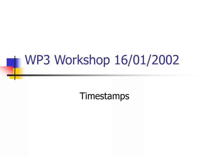 wp3 workshop 16 01 2002