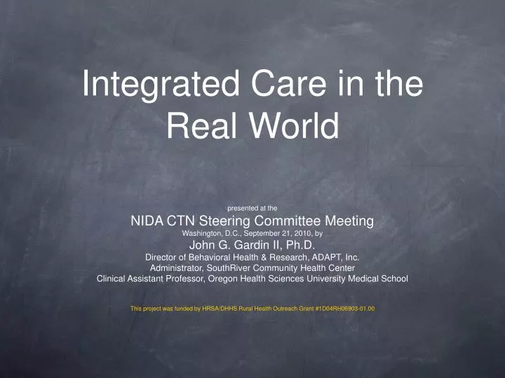 integrated care in the real world