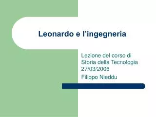 leonardo e l ingegneria