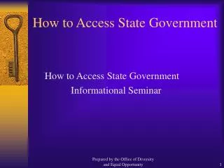 How to Access State Government