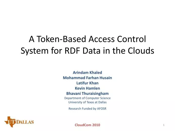 a token based access control system for rdf data in the clouds