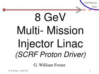 8 GeV Multi- Mission Injector Linac (SCRF Proton Driver)