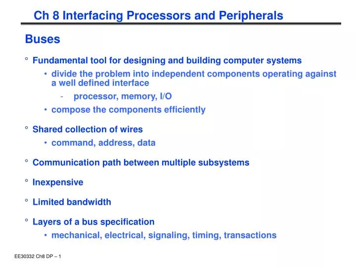 ch 8 interfacing processors and peripherals