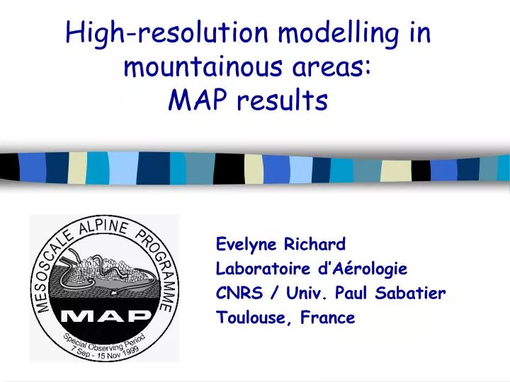 high resolution modelling in mountainous areas map results