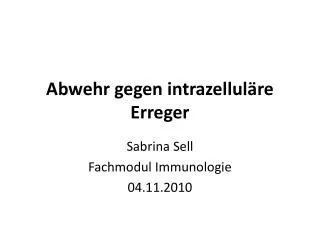 abwehr gegen intrazellul re erreger