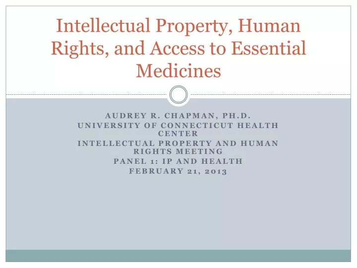 intellectual property human rights and access to essential medicines