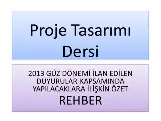 proje tasar m dersi