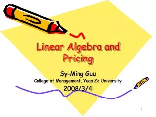 Linear Algebra and Pricing