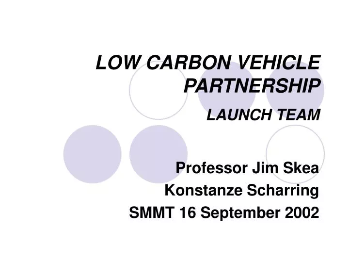 low carbon vehicle partnership launch team