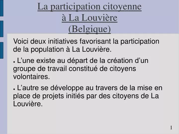 la participation citoyenne la louvi re belgique