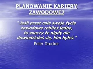planowanie kariery zawodowej