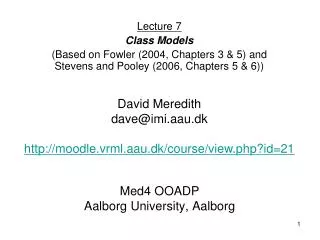 Med4 OOADP Aalborg University, Aalborg