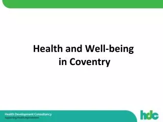 Health and Well-being in Coventry