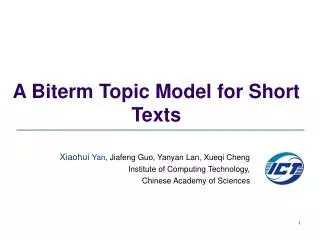 A Biterm Topic Model for Short Texts